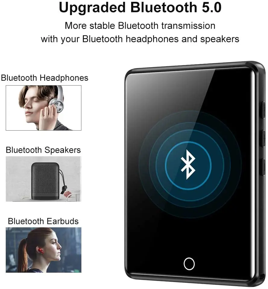 MP3 MP4 Player Bluetooth 5.1 2.8'' Touch Screen