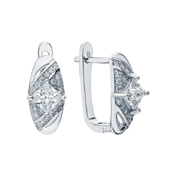 

Silver earrings with cubic zirconia sunlight sample 925
