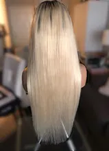 Facebeauty-pelo humano brasileño de 2 tonos, raíz oscura, Rubio degradado, 3, 4 mechones con cierre de encaje, 1B, 613, pelo Remy ondulado