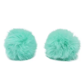 

Pompon made of artificial fur (rabbit), d-6cm, 2 pcs/pack (G turquoise)