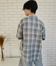 KarSaNy Boyfriend Oversized Shirt Plaid For Women Blouses And Tops Spring Loose Plaid