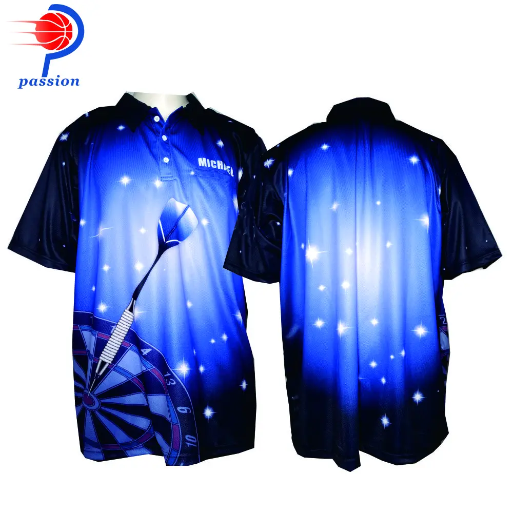 

Custom Teamwear Sublimation Star Design Darts Shirts For Men