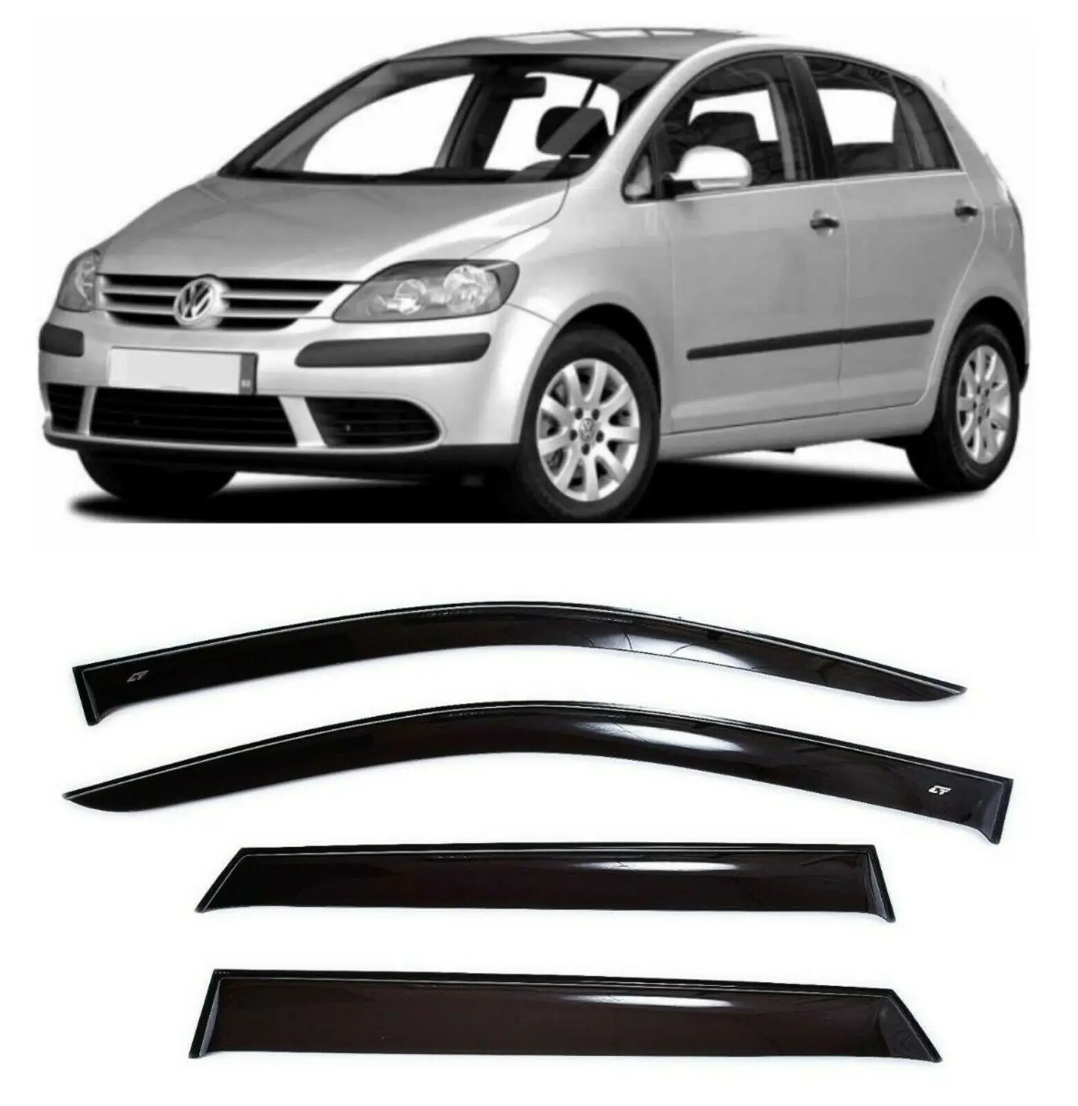 Дефлекторы окон Cobra Tuning V20704 на авто VW Golf Plus l Hb Hatchback 2004-2009 4 шт./комп. ветровики от