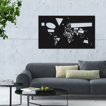 

Linewallart Geometric Metal World Map Wall Art