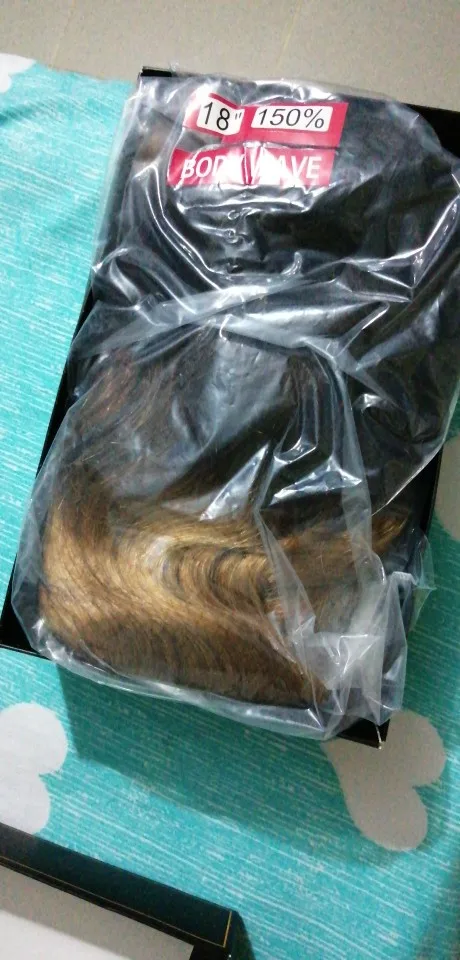 4x4 Ombre Brazilian Body Wave Closure Wig 150% Density photo review