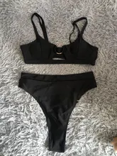 Bikini brasileño de cintura alta para mujer, traje de baño Sexy con estampado de leopardo, conjunto de Bikini con anillo, traje de baño de 2 piezas para verano 2021