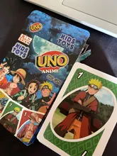 Mattel UNO-Juego de cartas de One Piece, Anime japonés, Naruto, Dragon Ball, Demon Slayer, Cangurera, fiesta familiar, juego de mesa de póker, juguetes para niños