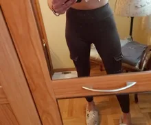 NORMOV Fitness polainas de las mujeres con bolsillo sólido alto cintura arriba poliéster polainas de carga pantalones casuales Hip Pop Pantalones