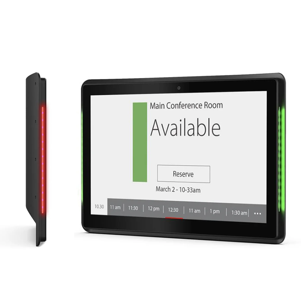 10.1 inch Android 11 PoE Wall mounted tablet pc LED bars conference meeting room schedule display open source rooted