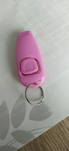 Gran oferta 2 en 1 para Clicker para perros entrenamiento silbato tarjeta de respuesta perro entrenador de asistencia guía con Llave de Anillo suministros para perros mascota herramienta
