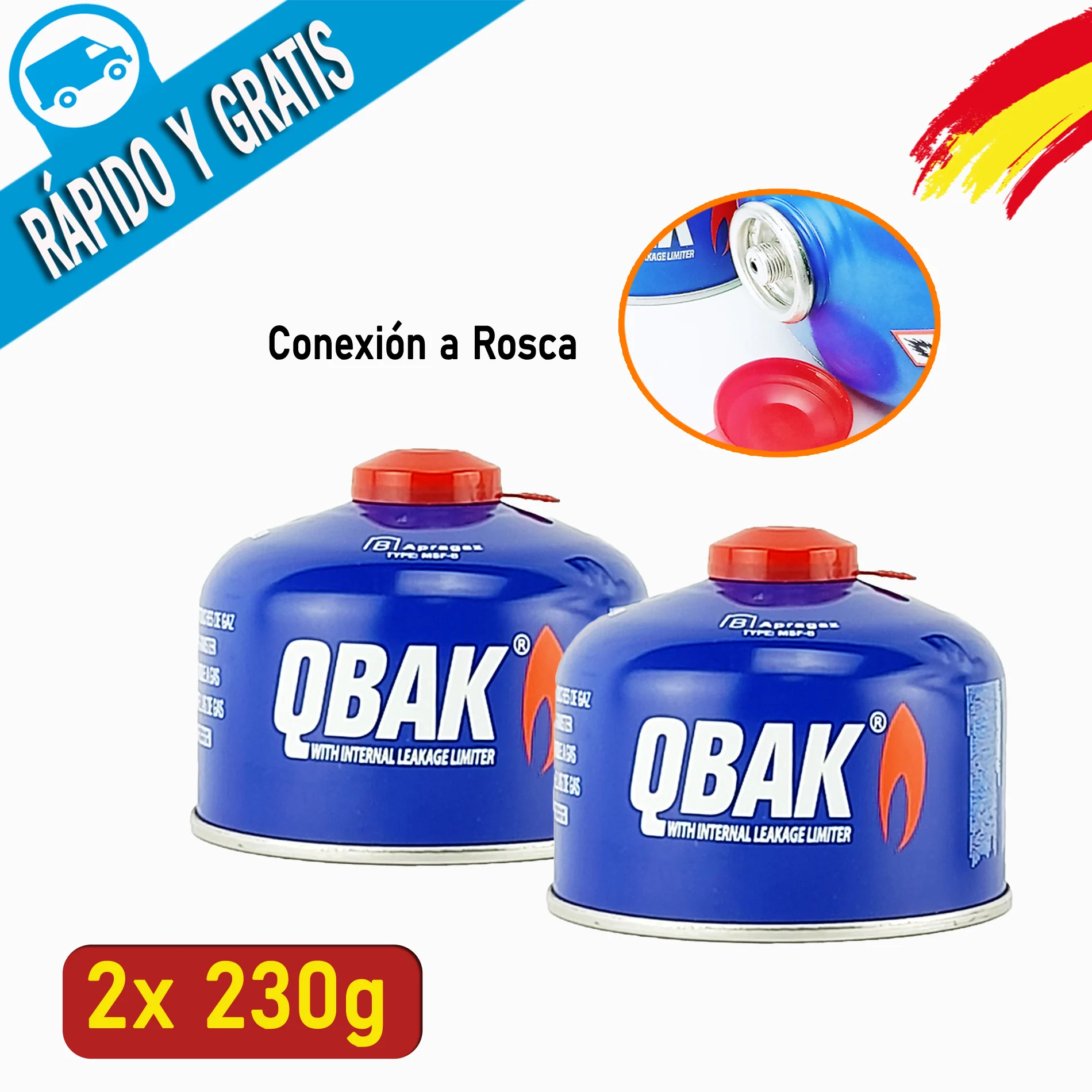 Bombona de Gas Azul Butano de Rosca, Recambio para Cocina Portátil