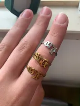 Anillos del zodiaco de acero inoxidable para mujeres y hombres, joyería minimalista de 12 Constelaciones, con diseño de letras, Leo Aries