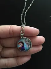 Disney Frozen 2-colgante de gemas para niña, collar de dibujos animados de princesa Aisha Anna, joyería de maquillaje de juguetes para niña