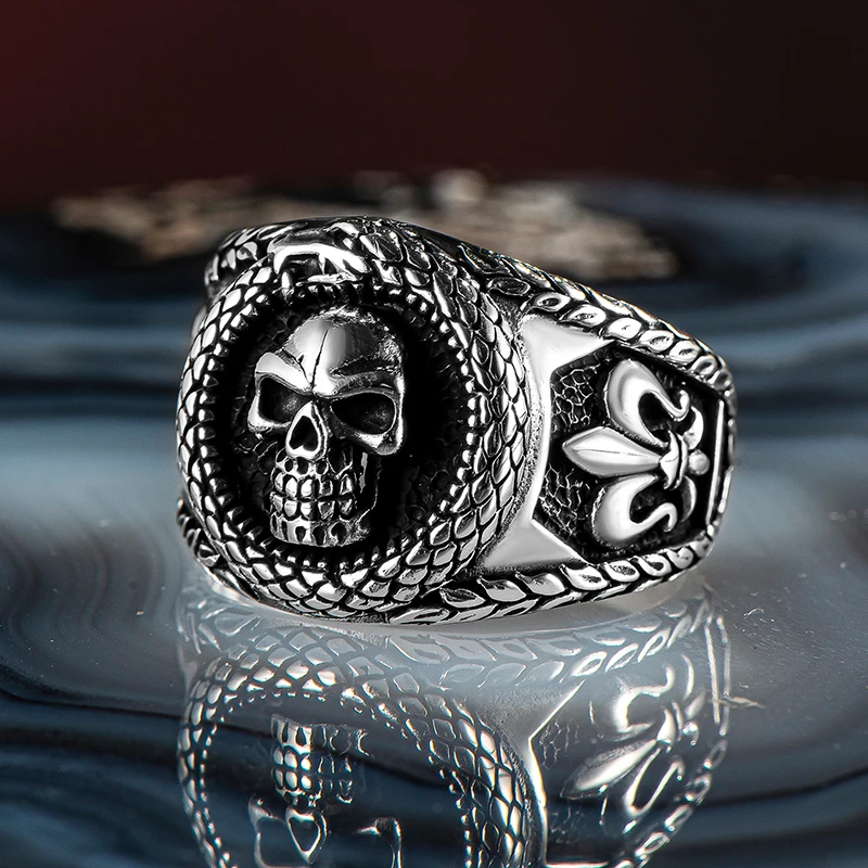 Anello Ghost Rider anello teschio in argento Sterling 925 anello serpente  anello uomo in argento Made in Turkey _ - AliExpress Mobile