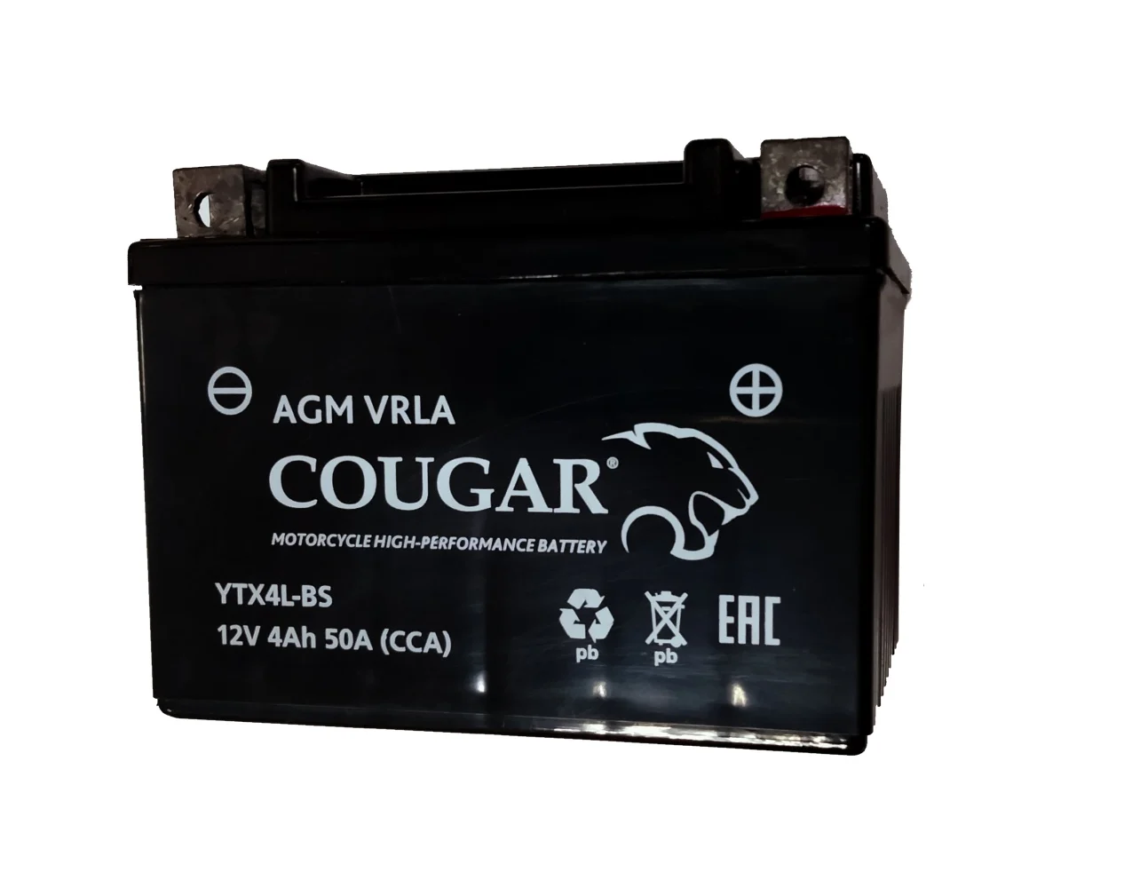 Аккумулятор МОТО COUGAR 12V/4 Ah (YTX4L-BS) | Автомобили и мотоциклы