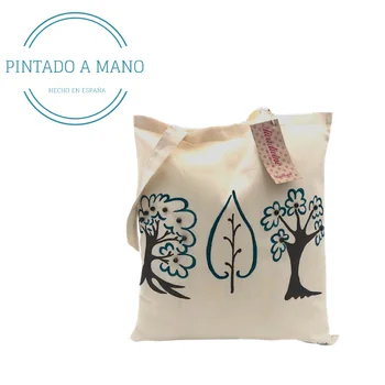 

MAXI NONA shopping bag made of cotton "hand-painted trees". Gift woman man for ORIGINAL and eco-friendly Christmas