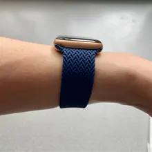 Correa de silicona trenzada elástica para Apple watch, correa de 44mm, 40mm, 38mm y 42mm para iWatch series 6, 5, 4, 3 se