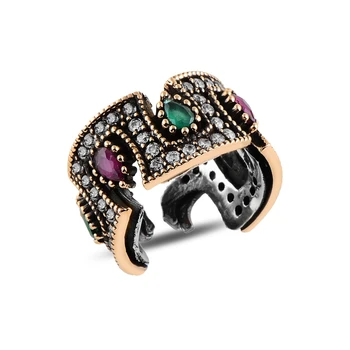 

Silver 925 Sterling Authentic Zircon Cubic Zirconia Adjustable Tall Ring