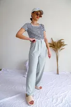 Pantalones de pierna ancha de cintura alta elástica para mujer, pantalones largos holgados de seda de hielo, para primavera y verano, 2021