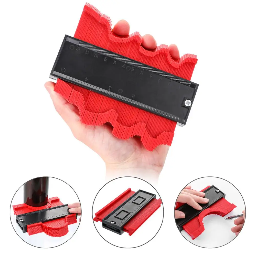 

Red Profile Measure Profile Gauge Versatile Wood Tool Irregular Profile Gauge -1