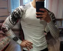 Camiseta con estampado 3D de lobo para hombre, medias de compresión para correr, camiseta transpirable de manga larga, ropa deportiva Rashgard para gimnasio y ciclismo