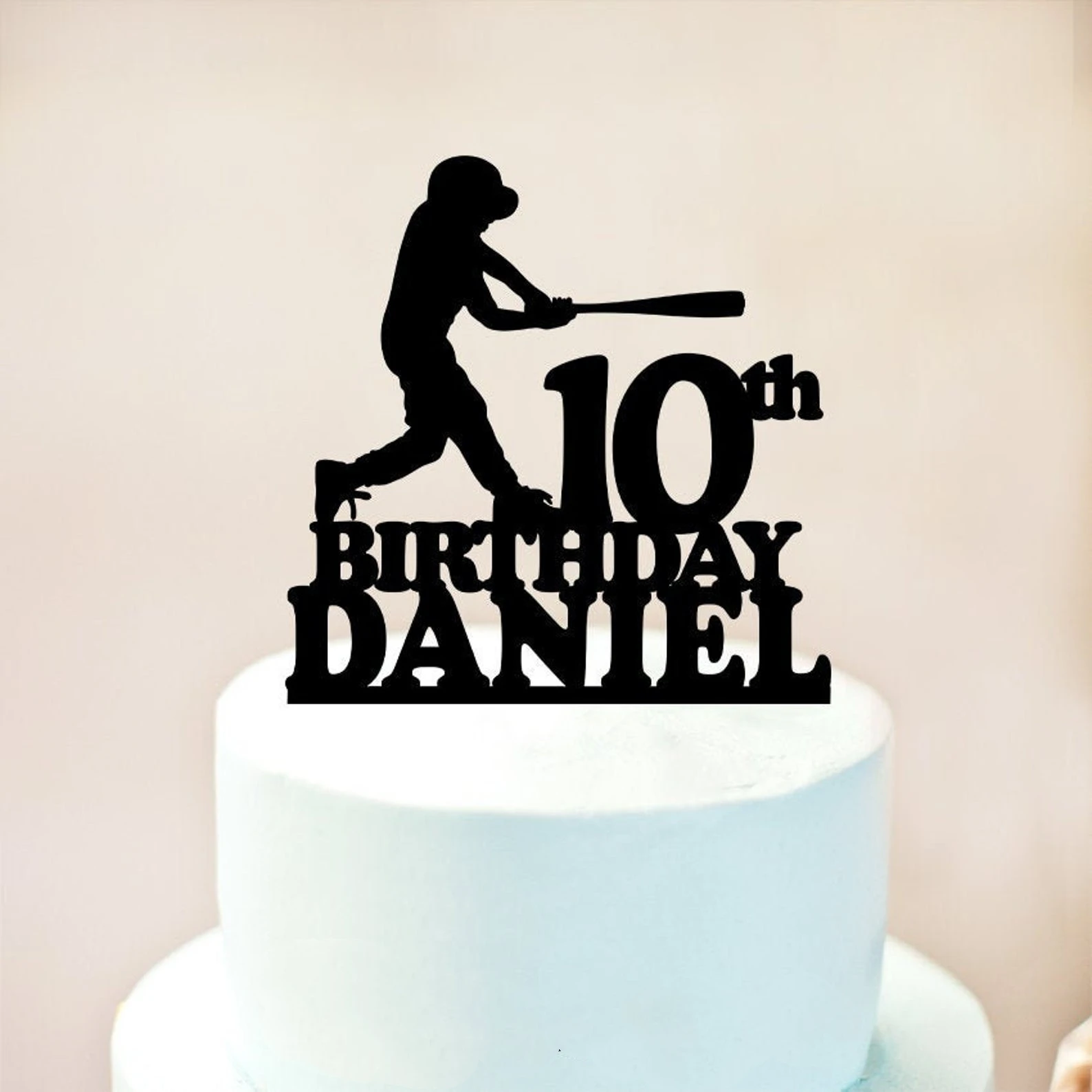 Banners & Signs Party Décor baseball cake topper baseball player cake