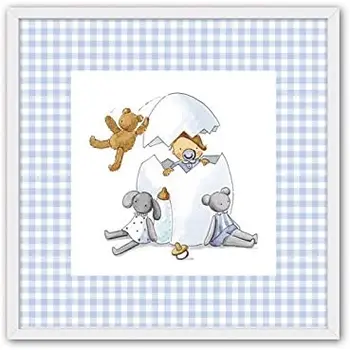 

Cuadriman | Girl's Box Shell-Framed + Crystal-Canvas Little Mole Gray Stone-27x27 cm