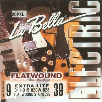 

20PXL Set strings for electric guitar Flat braid 009-039 La Bella