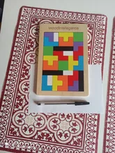 Rompecabezas 3D colorido de madera Tangram para niños, juguetes de matemáticas, Tetris, juguete educativo intelectual para niños