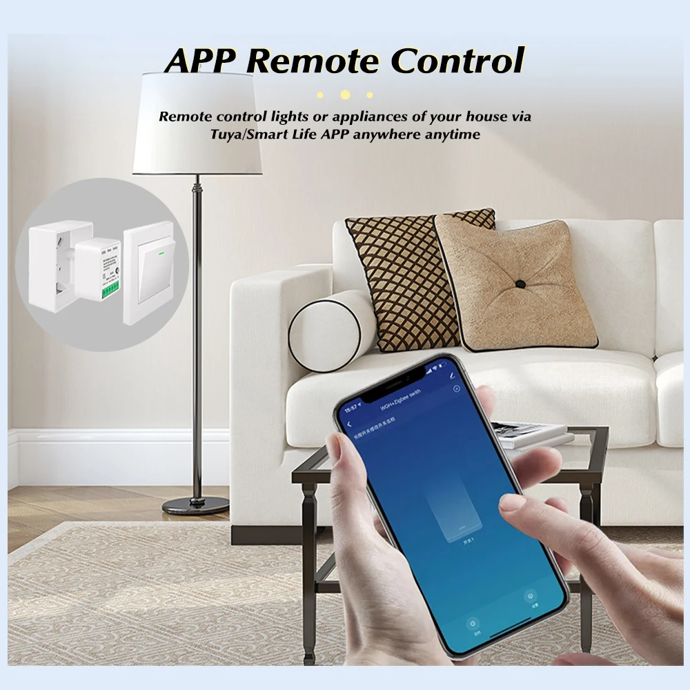 16A Mini Wifi Smart Switch Smart Home DIY Light Switches Module 2-way Control, Work With Tuya Smart Life Alexa Alice Google Home smart wall switch