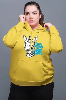 

Angemiel Wear Just Be Cool Zebra Yellow Women 'S Hooded Sweatshirt