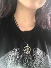 Colgante de pentagrama pentápara Hombre, collar de Black Butler, colgante de culo, Logo de Lucifer Satan, signo de Color plateado, amuleto Supernatural, joyería para hombre