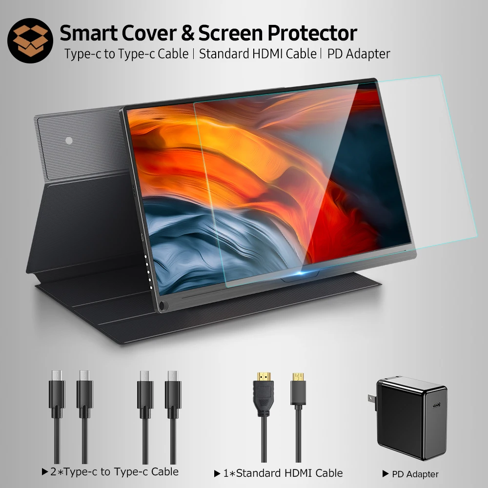 UPERFECT-4K ޴  Ʈ PC 15.6 IPS 3840x2160 UHD ܺ ȭ  LCD ÷, USB C Xbox PS4 ġ HDMI