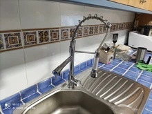Kitchen Faucet Pull-Out Chrome-Spring Mixer Dual-Spout Single-Handle 360-Rotation Side-Sprayer