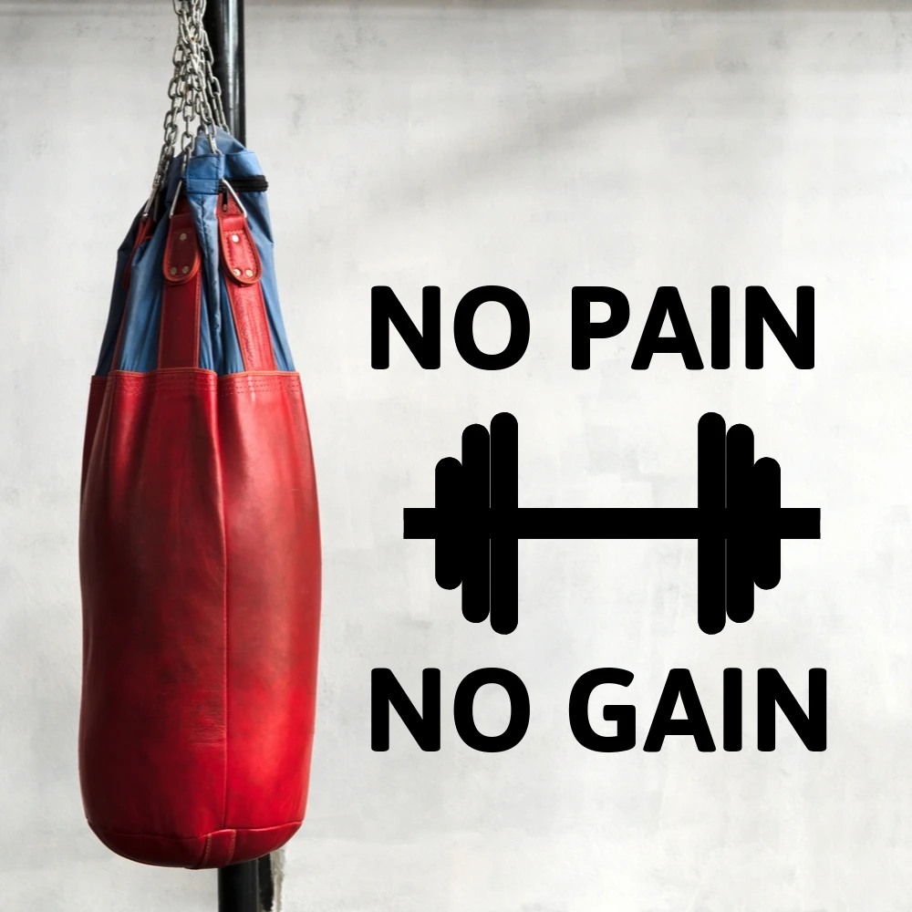 

Gym Motivational Message No Pain No Gain Wall Sticker Decal Sticker Gym Wall Decoration A00417