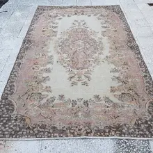 Потертая шерсть ручной работы с низкой складкой ковер 5'5'' X 8'10''/165X270 см