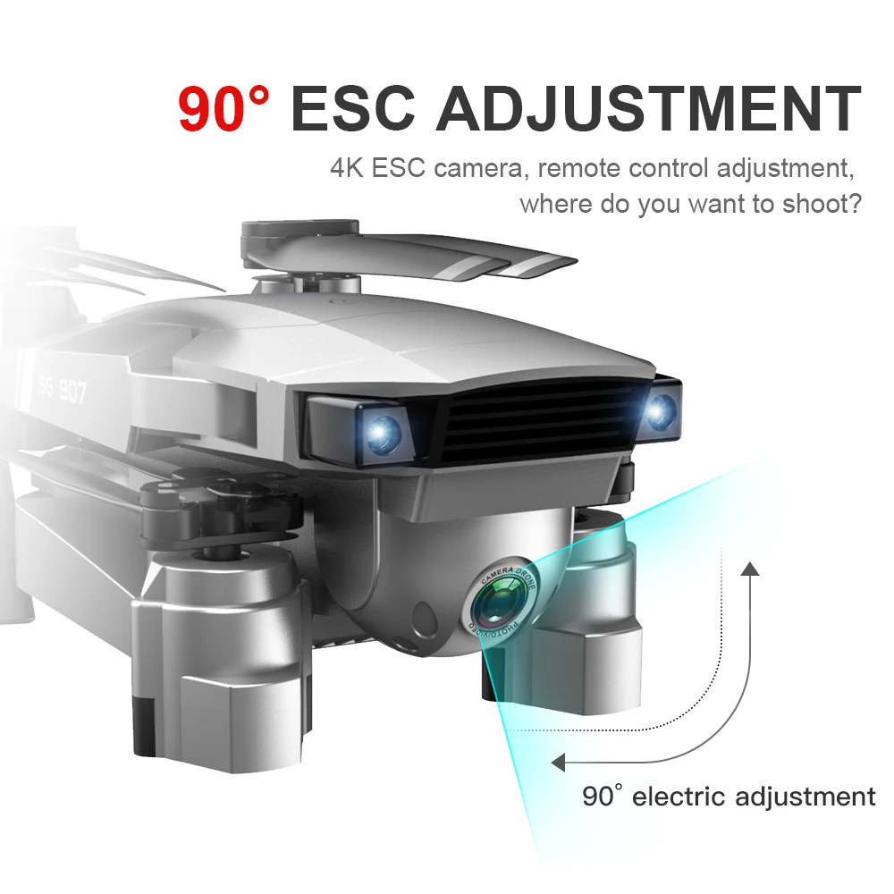 SG907 RC Drone 4K Full HD Dual Camera 5G WIFI GPS Follow Me Quadcopter Professional FPV RC Helicopt