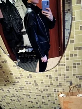 Jacket Coat Fitaylor Faux-Leather Loose Outwear Casual PU Sashes Black Tops Bf-Style