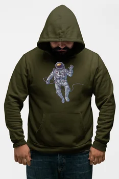 

Angemiel Wear Giving the Nod Astronot Green Men 'S Hooded Sweatshirt