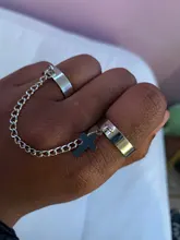 Anillo de cadena cruzada Vintage para hombre y mujer, sortija ajustable, Hip Hop, Punk, para fiestas, citas, BFF, 2020