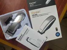 Kemei-Mini Afeitadora eléctrica portátil para hombre, maquinilla de afeitar Máquina para cortar cabello Barba, 3 peines