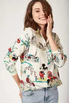

Happiness ist. Women Pattern Long Viscose Shirt DD00580