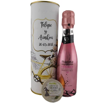 

6 pcs/customized with easy open tin sparkling wine rosy and tub from goat cheese