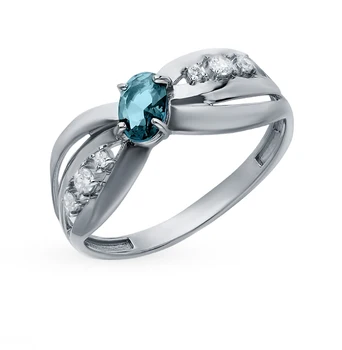 

Silver ring with crystals and cubic zirconia sunlight sample 925