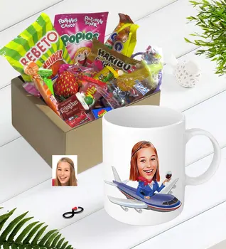 

Personalized Stewardess Caricature Of Nostalgic Lezzetler Mug Seti-1
