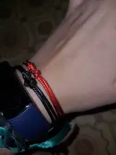 Tobillera de la suerte para mujeres y hombres, cadena de cuerda ajustable hecha a mano, joyería, par de pulseras de moda, 2 uds. Por lote