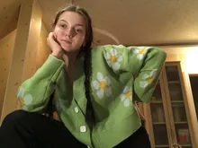 Neploe-Suéter de cuello de pico suelto para mujeres, jersey estilo Preppy de punto con flores, cárdigans, elegante, grueso, con impreso, corto, abrigo informal, 46565