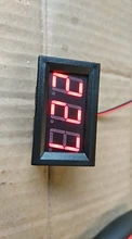 AC 70-500V 0,56 LED Digital del voltímetro del medidor de voltaje de voltios de instrumento herramienta 2 cables rojo verde azul pantalla 110V 220V de 0,56 pulgadas