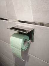 Paper-Holder Shelf Toilet Wall-Mounted Phone-Storage Bathroom-Access Stainless-Steel