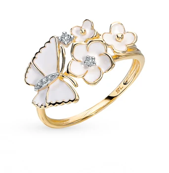 

Gold ring with diamonds sunlight sample 585